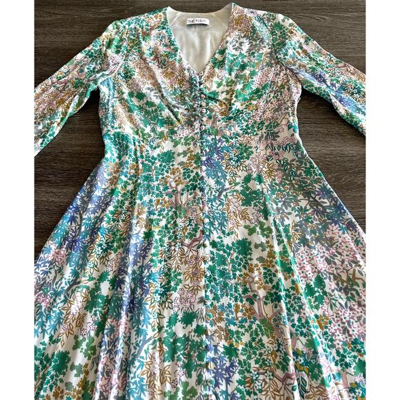 The Fold London Lochaline Japanese Botanical Floral Midi Dress UK 12 US 8 - Picture 14 of 16
